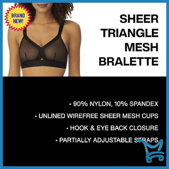 Wirefree Sheer Mesh Bralette with U-Back Support - Picture 4 of 5